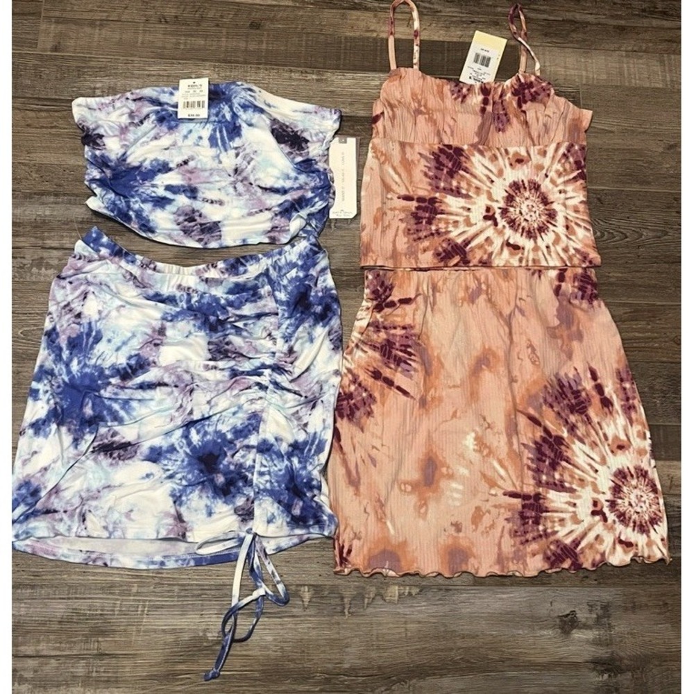 Almost Famous Tie Dye Skirt Cami Top Outfits Sets Lot Festival Boho New Large